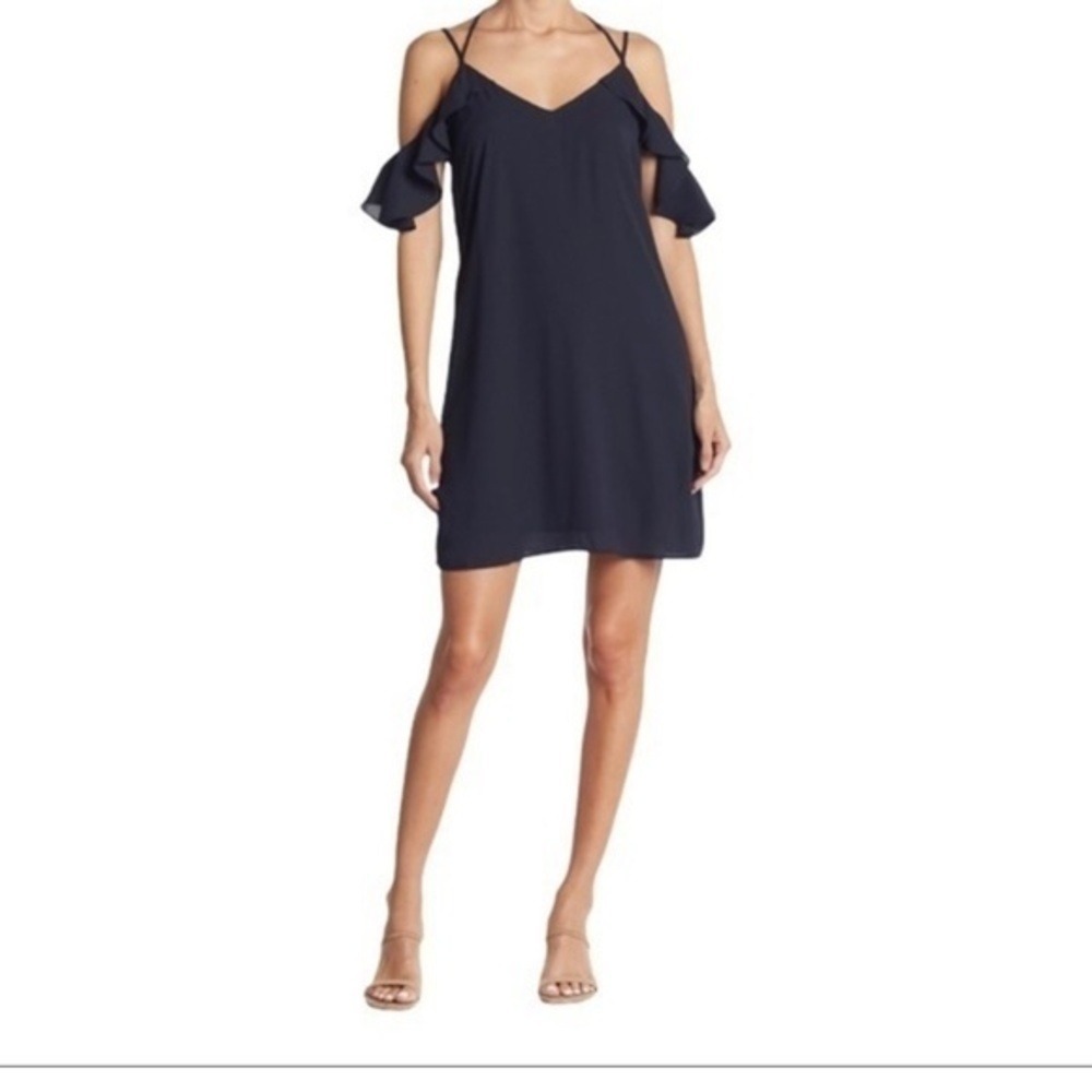 19 Cooper Cold Shoulder Lace Racerback Mini Slip Dress Blue NWT‎ XS